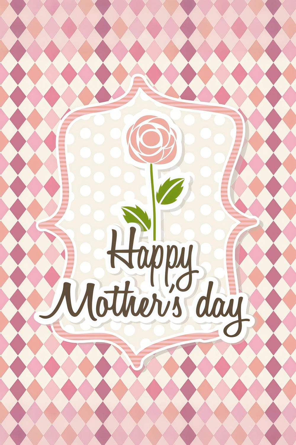 Happy Mothers Day Backdrop Schicke Rose Gerahmt Individuelles Backdrop LXX3-82