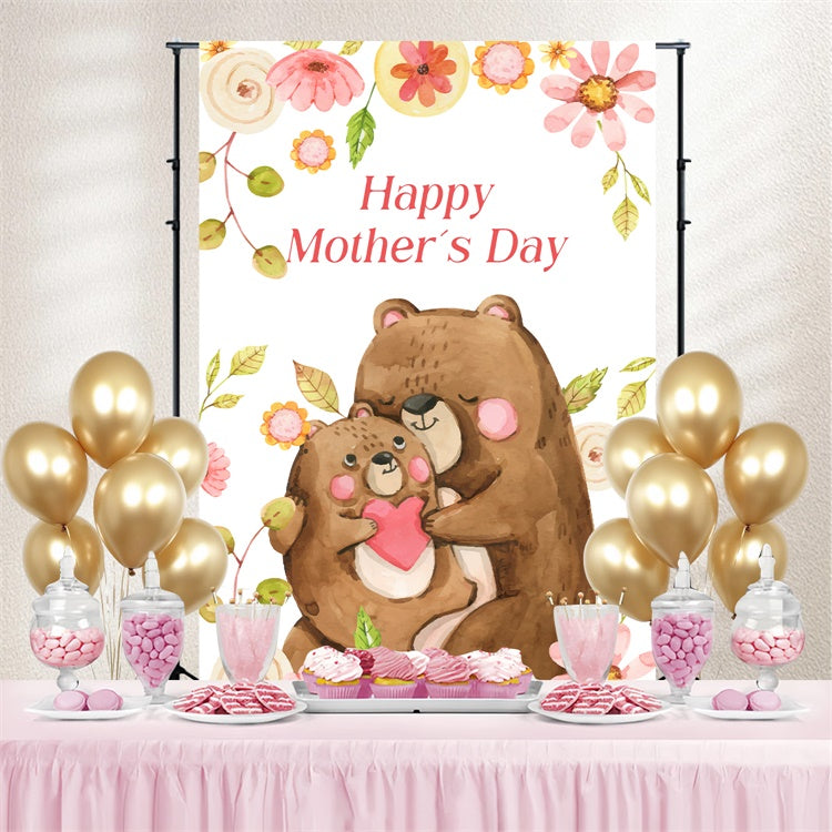 Ideen für Muttertagskulissen Bärenumarmung Aquarell Personalisierte Kulisse LXX3-86