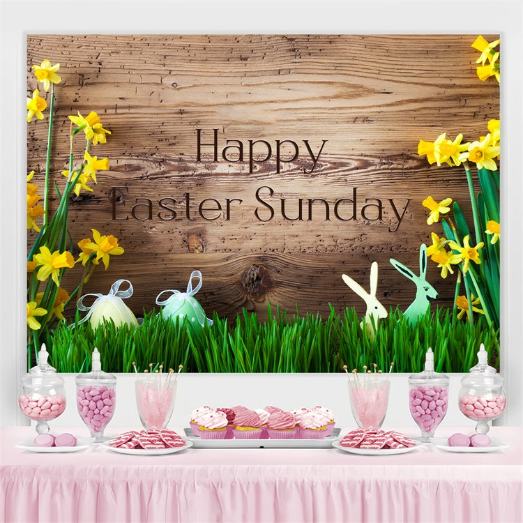 Ostern Fotokulissen Rustikale Holz Narzisse Personalisierte Kulisse LXX3-92