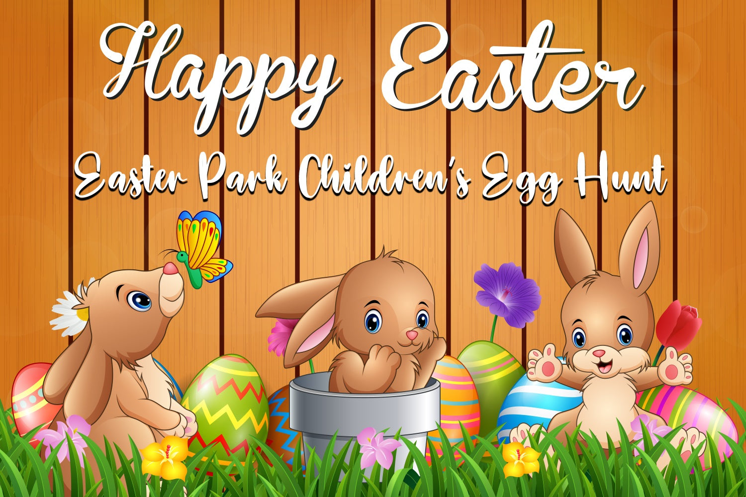 Ostern Hase Hintergrund Cartoon Hase aus Holz Personalisierte Kulisse LXX3-99