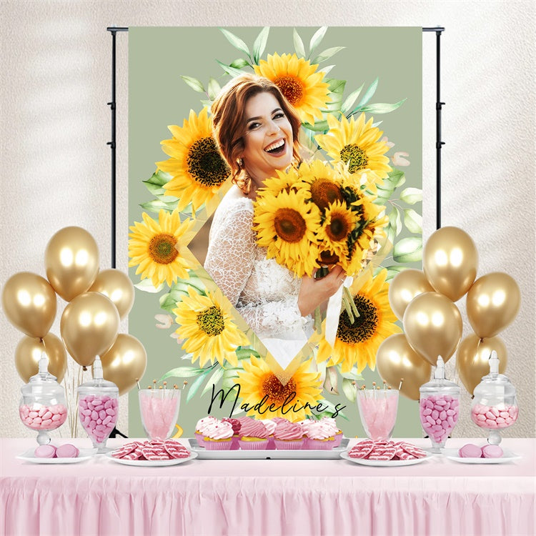 Hintergrund für Brautparty Rustikale Sonnenblume Individueller Hintergrund LXX4-109