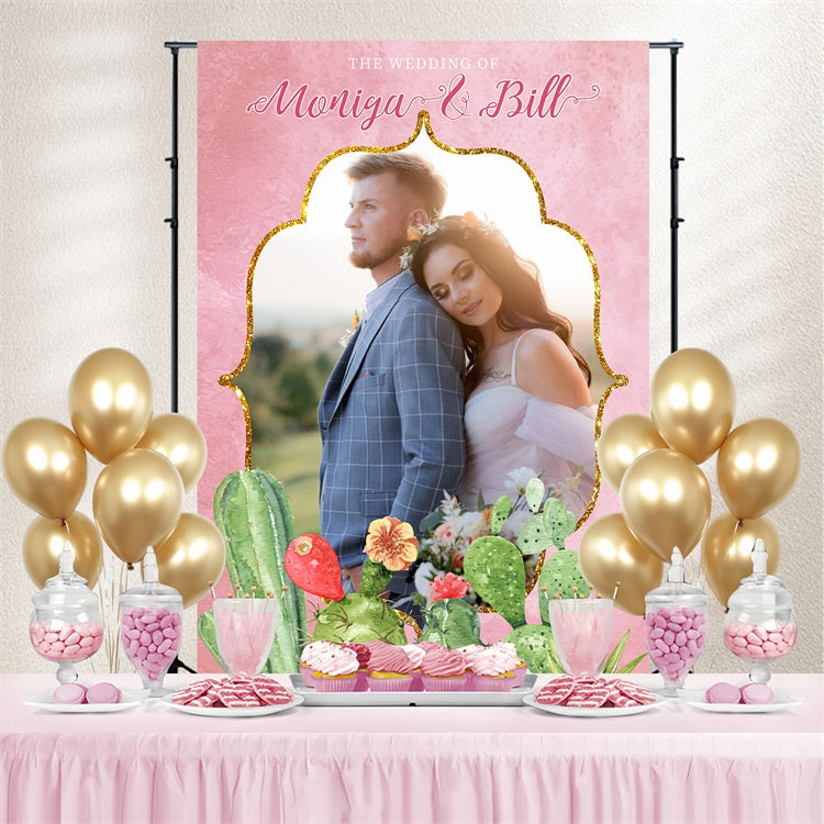 Custom Backdrop für Hochzeit Kaktus Garten Liebe Hintergrund LXX4-132