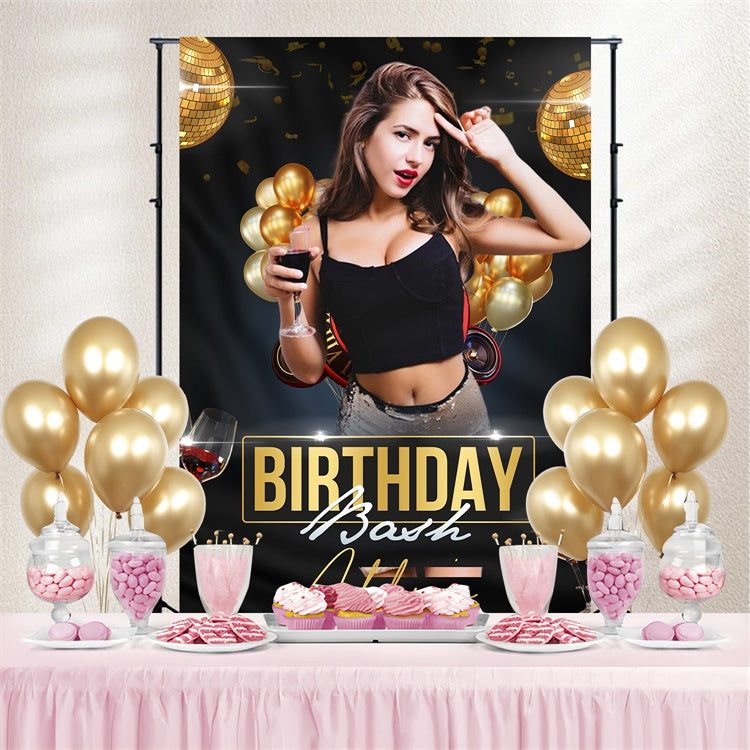 Custom Birthday Party Backdrop Champagner Glam Ballons Backdrop LXX4-15