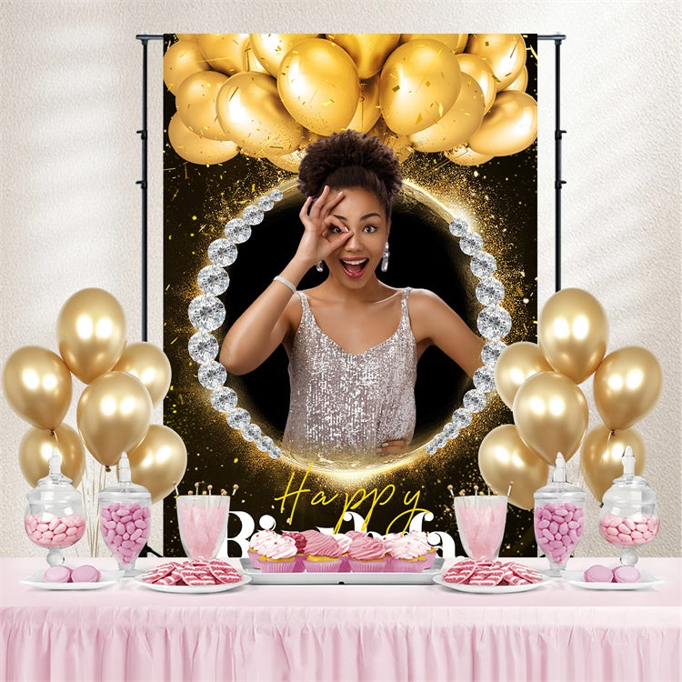 Personalisierte Backdrop für Geburtstag Luxus Diamond Frame Backdrop LXX4-30