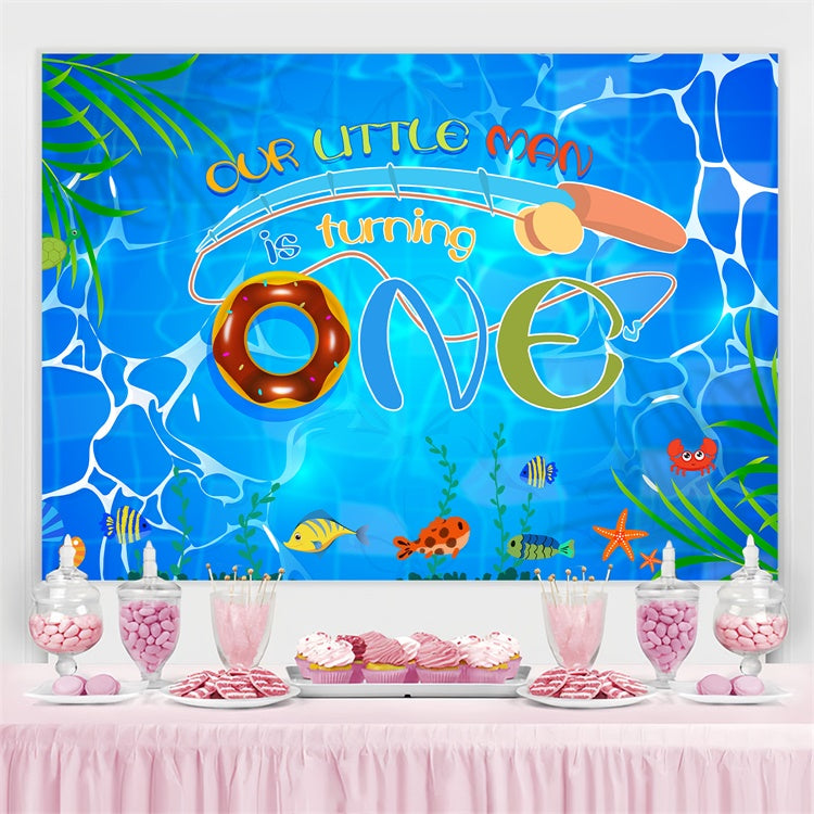 Individuelles Happy Birthday Backdrop Tropische Fische Blaues Wasser Backdrop LXX4-34