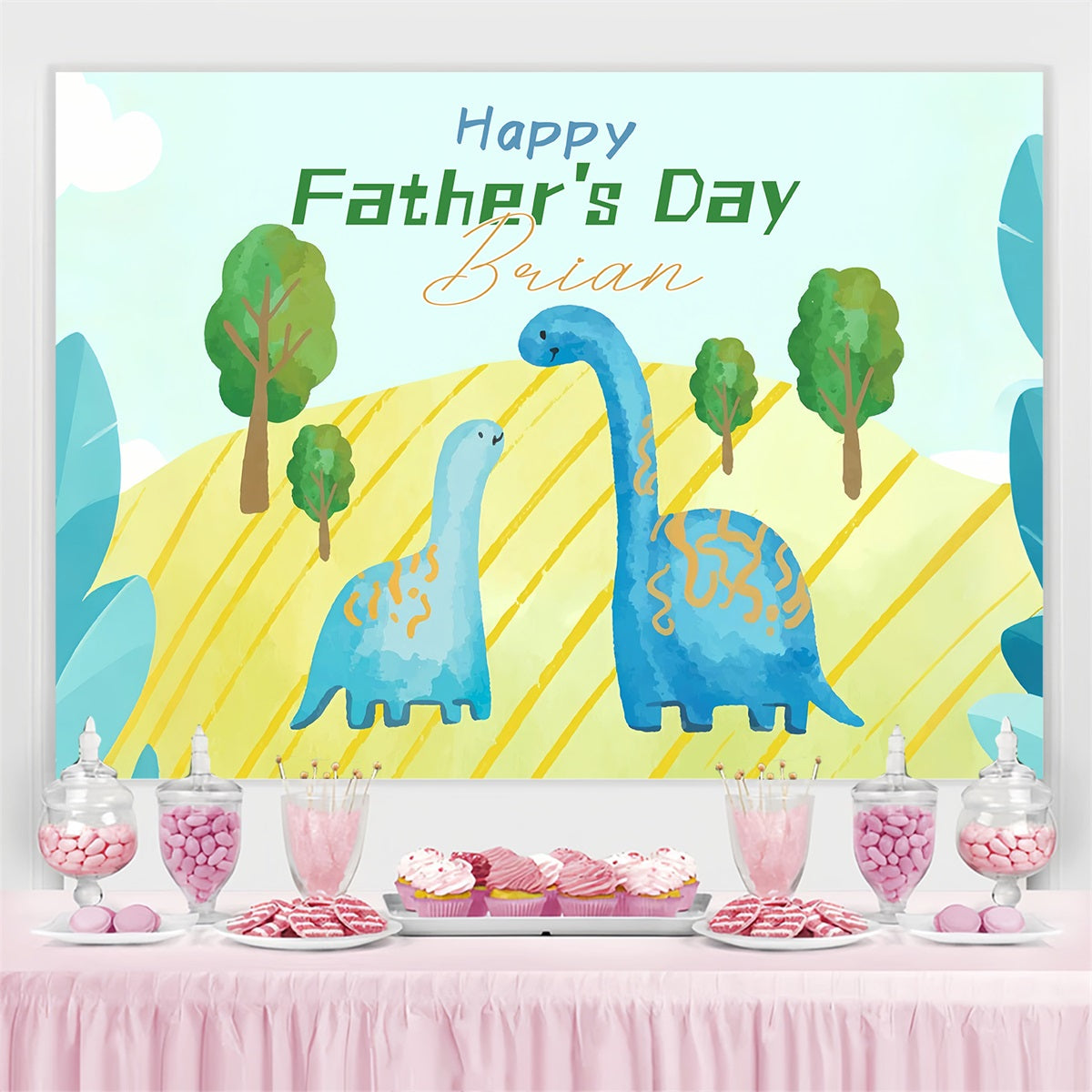 Vatertag Backdrops Dinosaurier Sonnenschein Wiese Personalisierte Backdrops LXX4-56