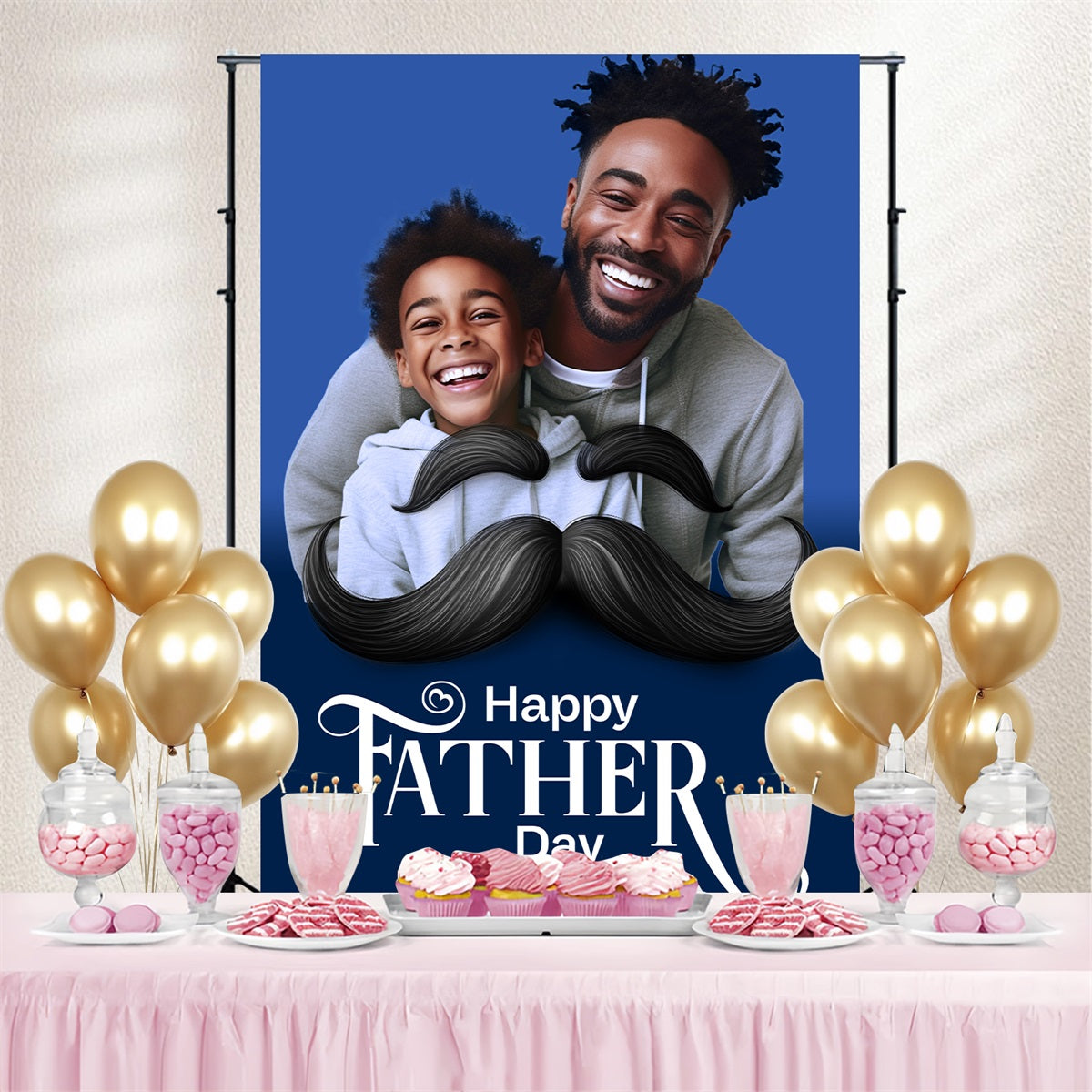 Hintergrund für Vatertag Schnurrbart Stil Personalisierte Hintergrund LXX4-68