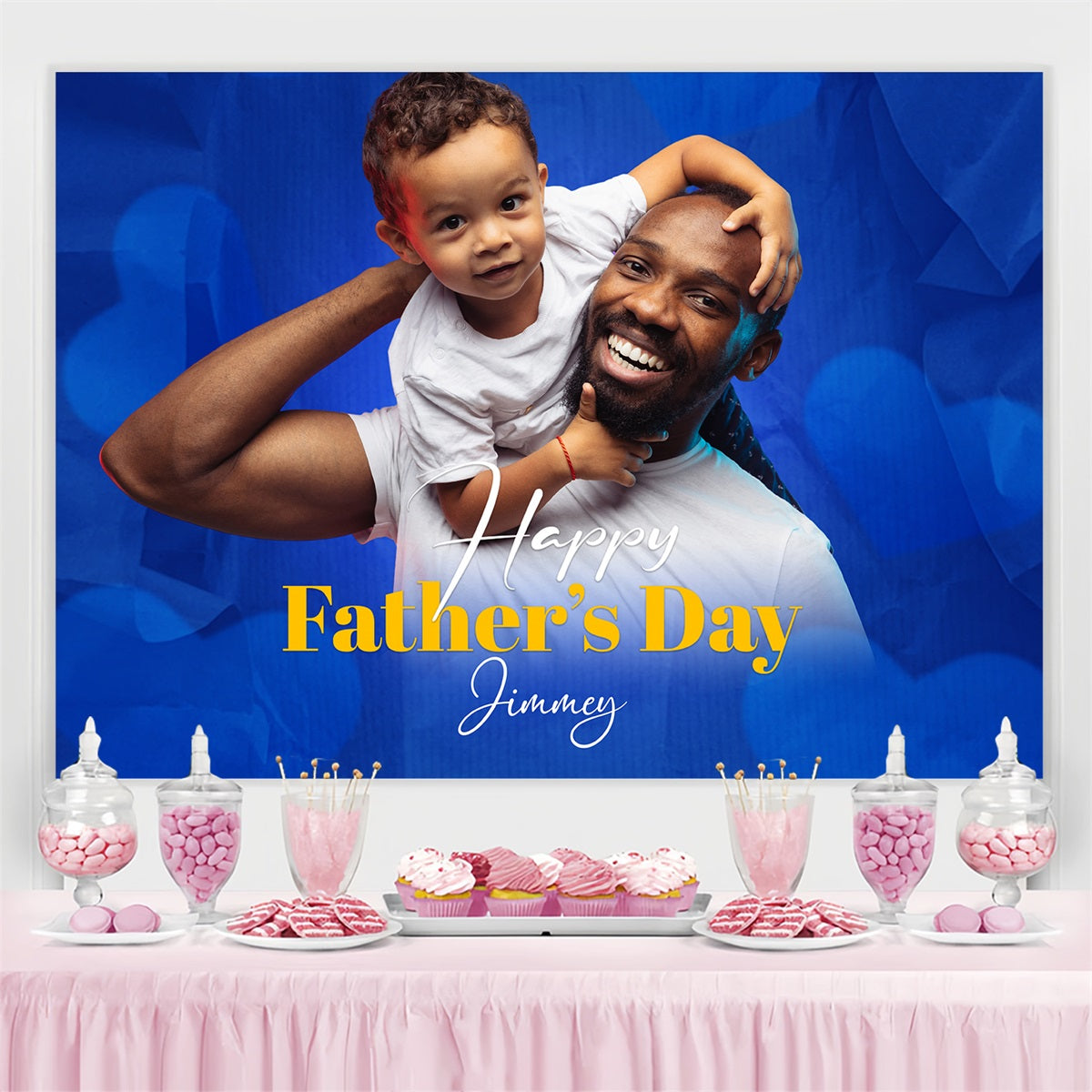 Backdrop Vatertag Fett Blau Individuelles Backdrop LXX4-69