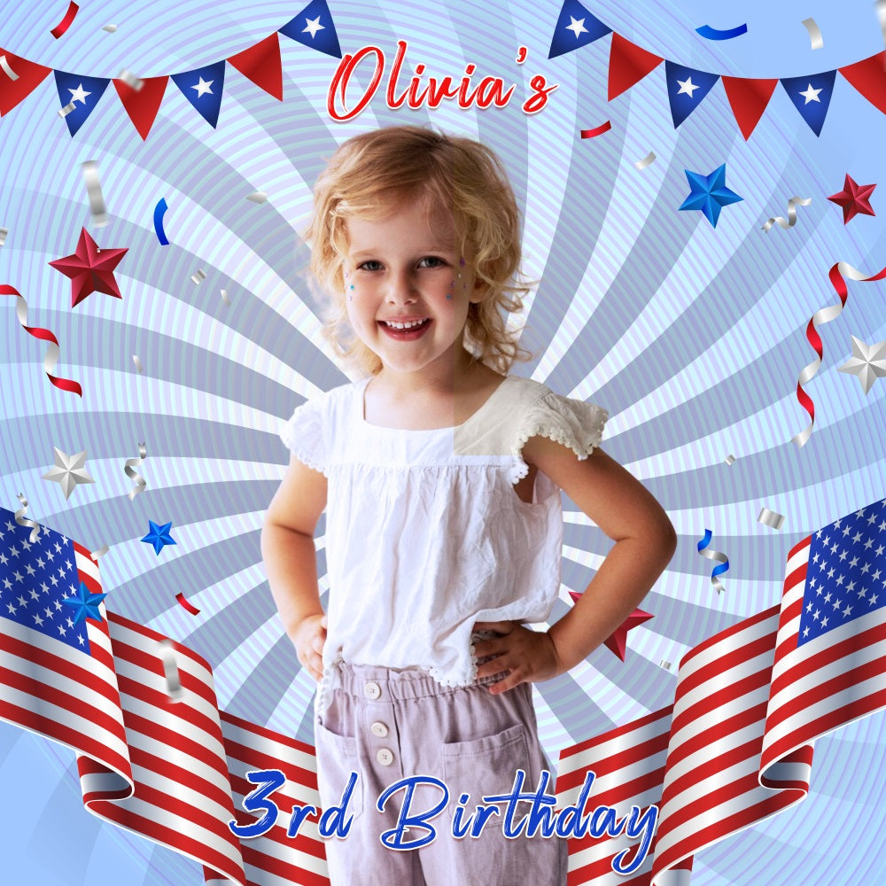Geburtstag Fotoshooting Hintergrundkulisse Star Spangled Third Personalisierte Hintergrundkulisse LXX5-108