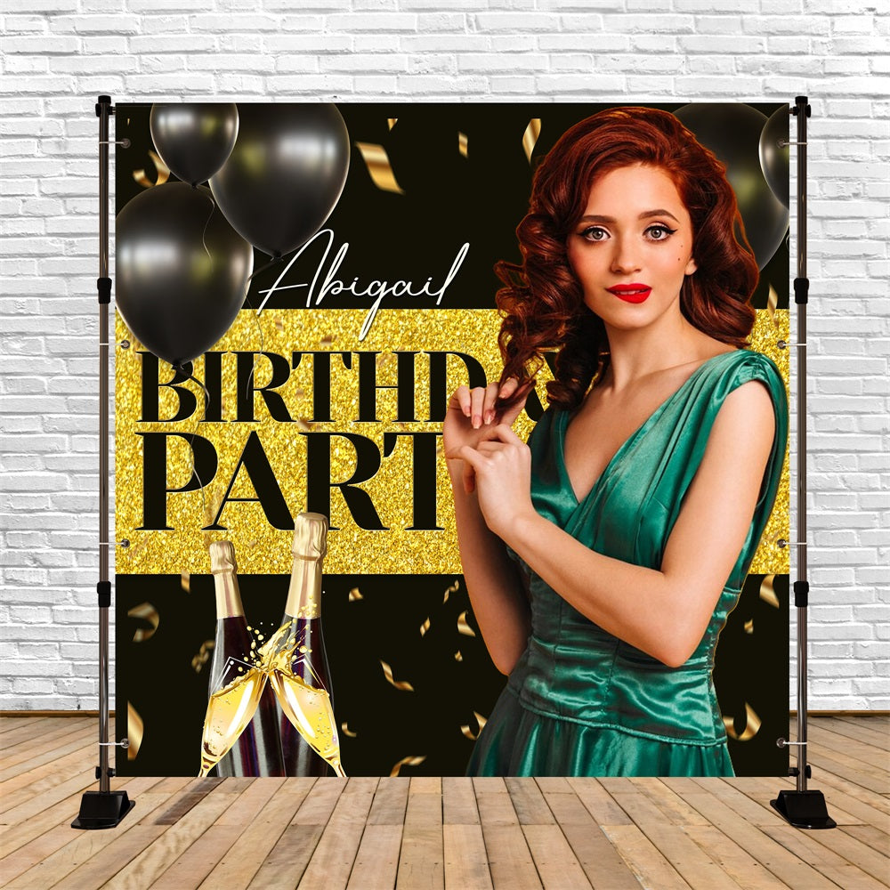 Personalisierte Geburtstagskulisse Champagner Toast Ballon Kulisse LXX5-113