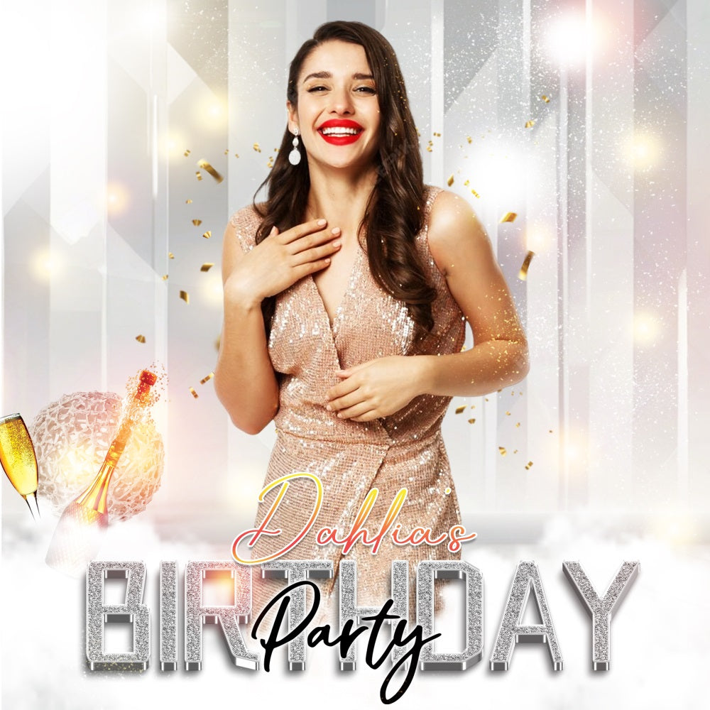 Hintergrund für Geburtstag Sparkle Champagner Toast Personalisierte Kulisse LXX5-152