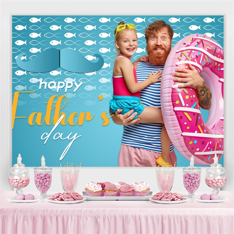 Vatertag Backdrops Blaues Meer Schwimmen Personalisierte Backdrops LXX5-17
