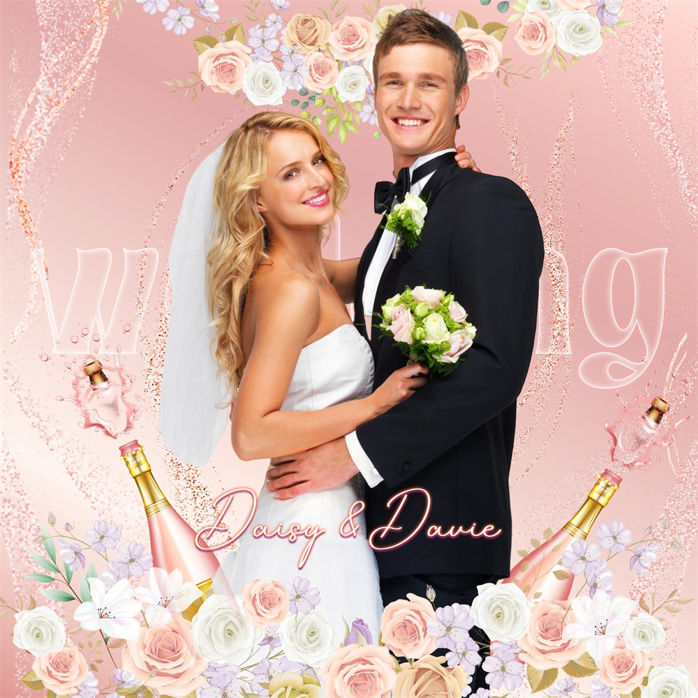 Hochzeitskulisse Tropical Palm Floral Individuell gestaltete Kulisse LXX5-172