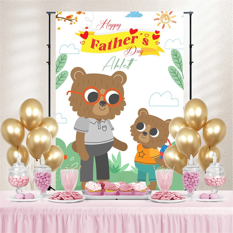 Vatertag Fotohintergrund Bär Familie Liebe Individueller Hintergrund LXX5-2