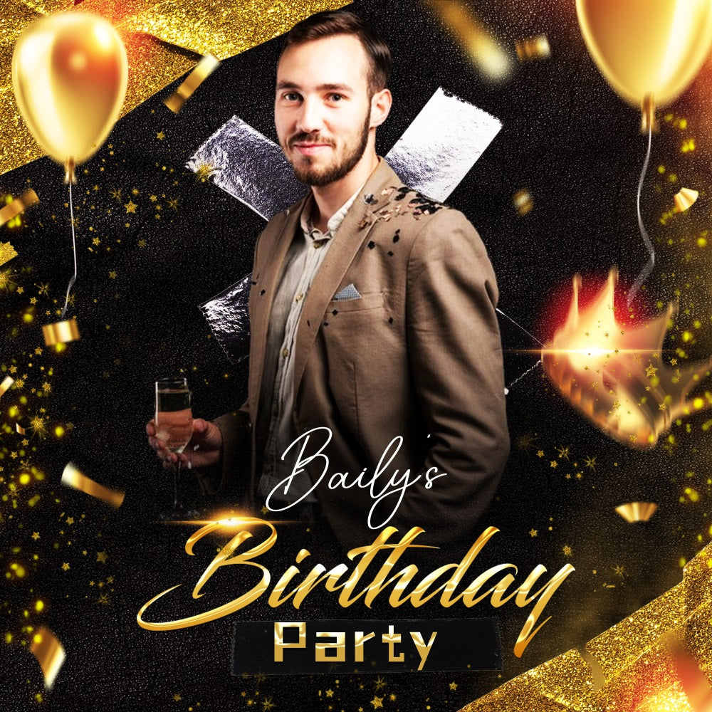 Backdrop Ideen für Geburtstag Glitter Ballon Feier Individuelles Backdrop LXX5-92