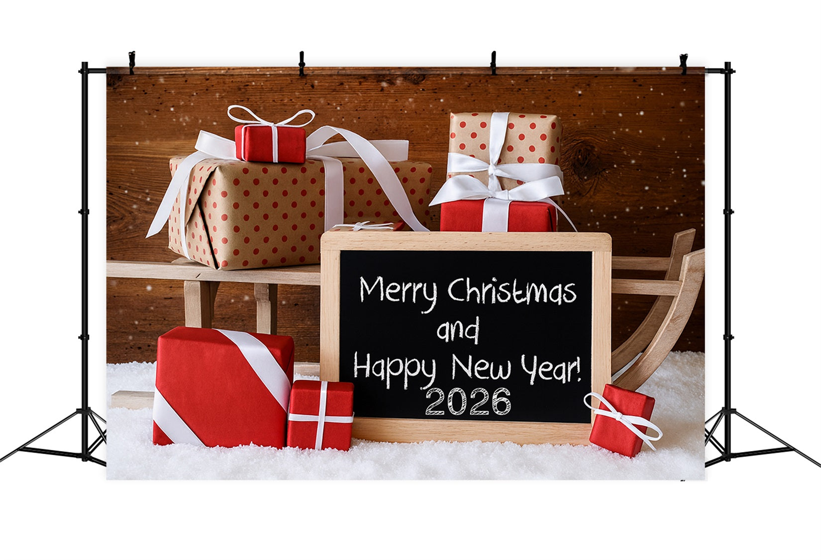 Frohes Neues Jahr Fotohintergrund Weihnachtsgeschenkboxen Neujahrshintergründe LXX510-12