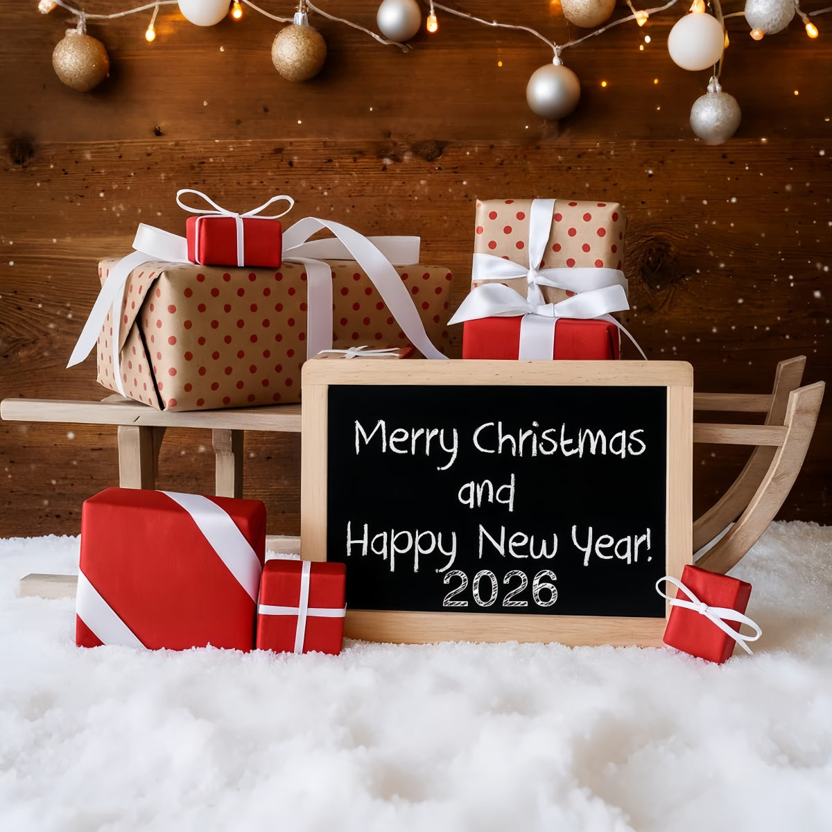 Frohes Neues Jahr Fotohintergrund Weihnachtsgeschenkboxen Neujahrshintergründe LXX510-12