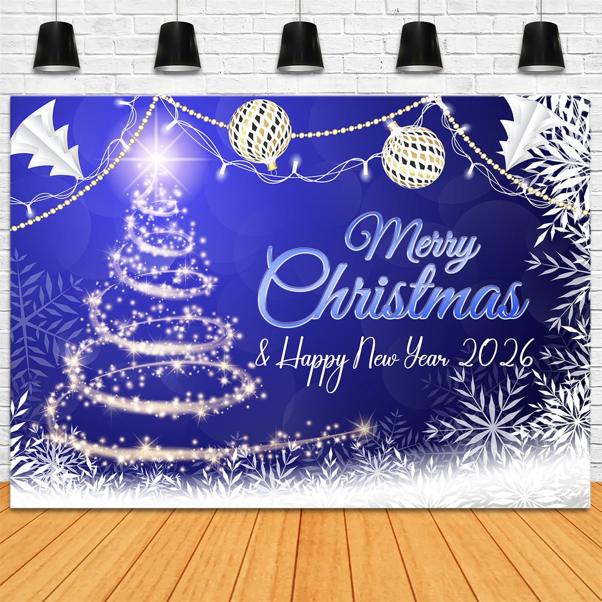 Frohes Neues Jahr 2026 Hintergrund Funkelnder Weihnachtsbaum Neujahrshintergrund LXX510-13