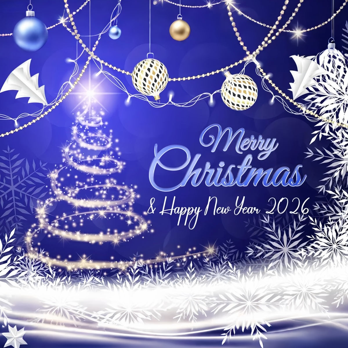 Frohes Neues Jahr 2026 Hintergrund Funkelnder Weihnachtsbaum Neujahrshintergrund LXX510-13