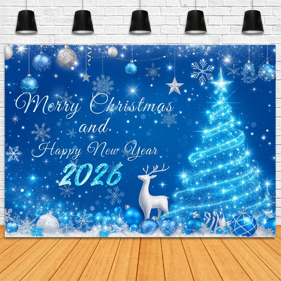 Neujahrshintergründe Verschneite Weihnachtsdekorationen Neujahrshintergrund LXX510-14
