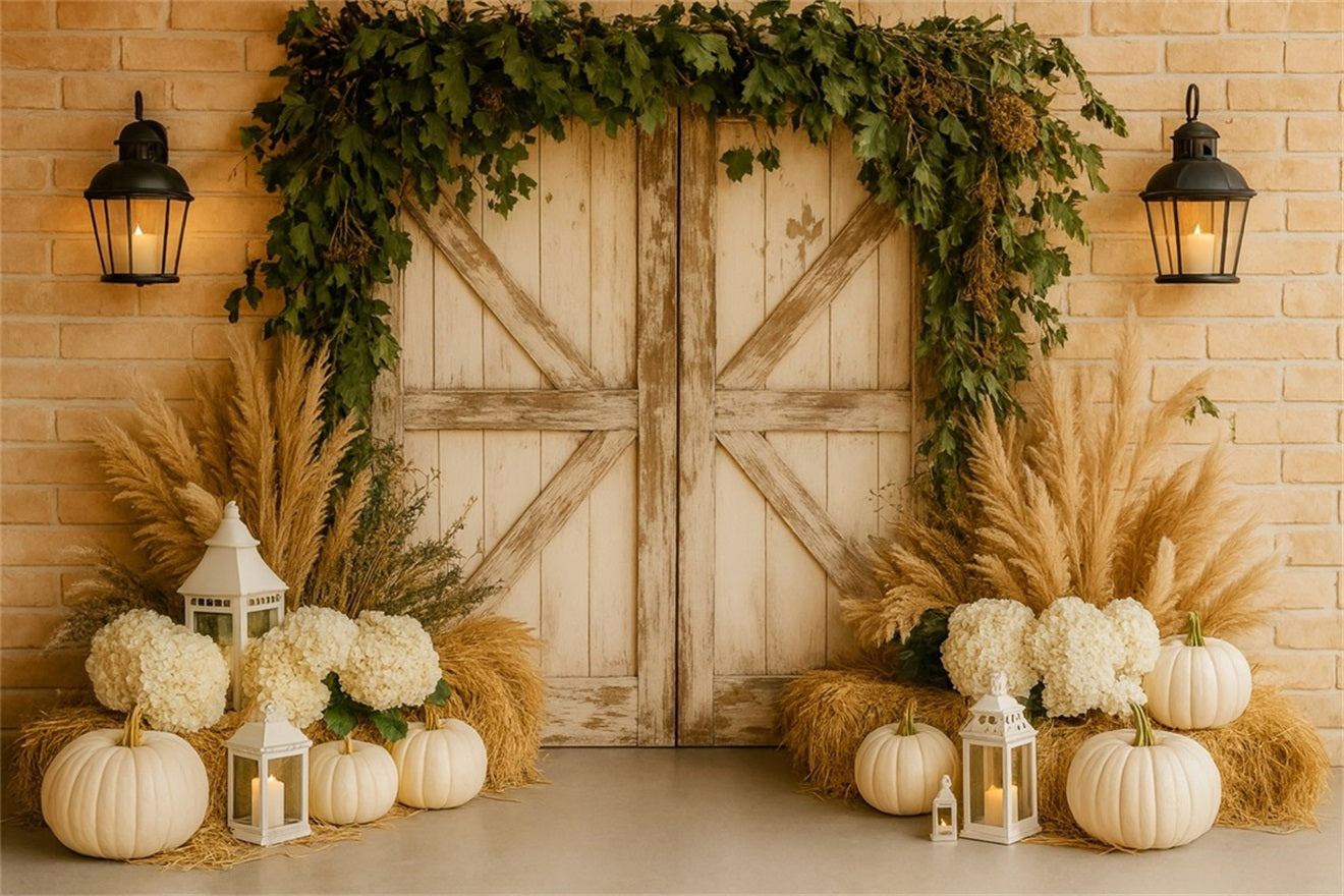 Kürbis-Hintergrund Neutrale Pampas Eleganter Eingang Thanksgiving-Fotohintergründe LXX510-28