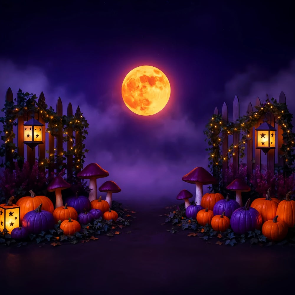 Kürbis-Hintergrund Lila Mond Kürbisweg Thanksgiving-Hintergrund LXX510-30