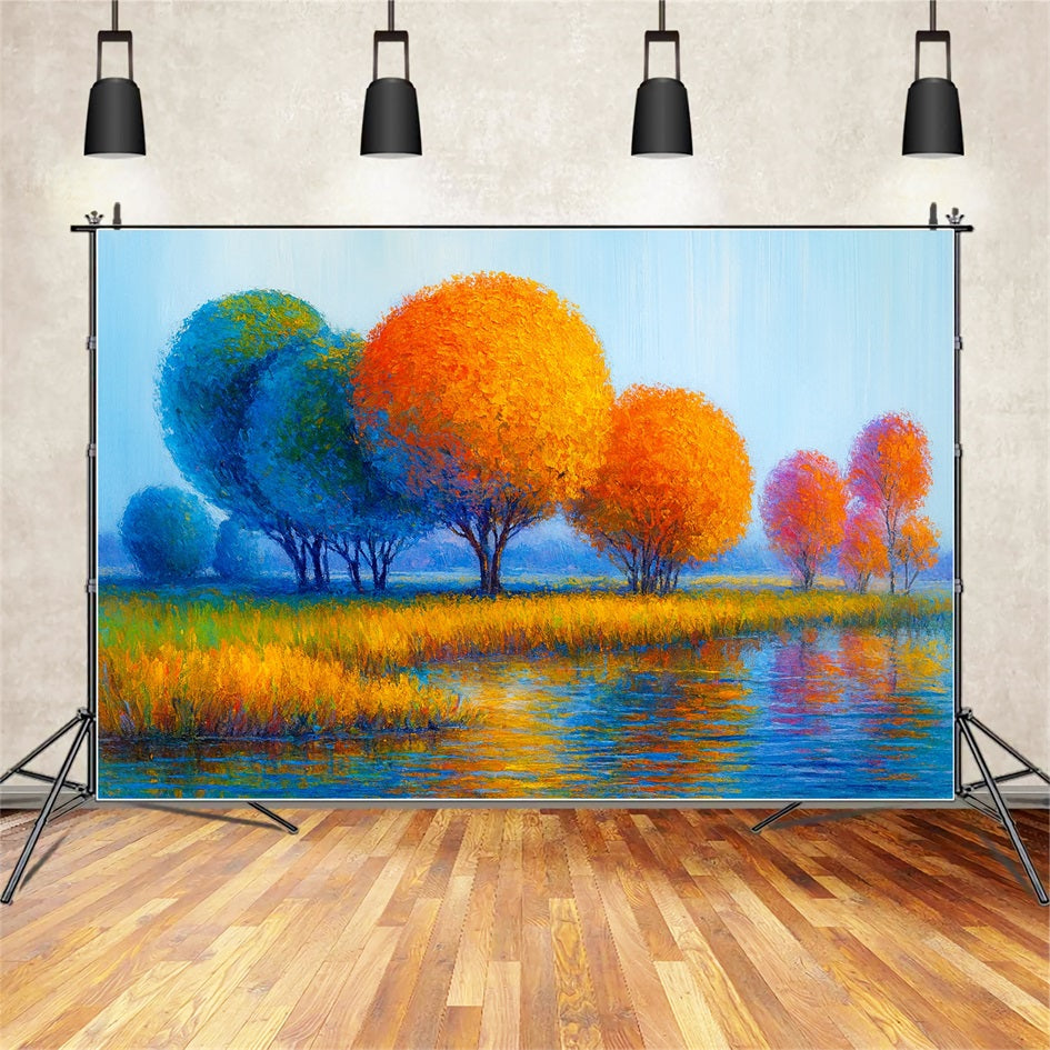 Herbst-Hintergrund Bunte Bäume Herbstreflexion Thanksgiving-Fotohintergrund LXX510-43
