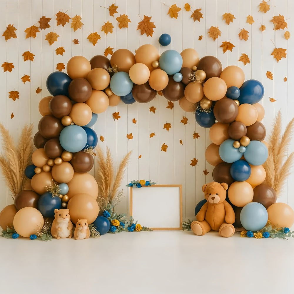 Herbst-Hintergrundideen Ballonbogen Gemütliche Feier Thanksgiving-Hintergrundideen LXX510-45
