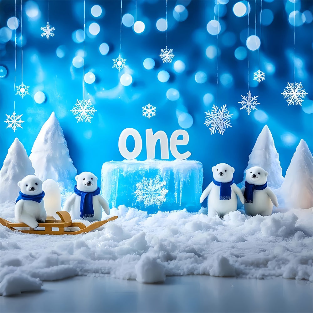 Schneeflocken-Hintergrund Eisbären Schneewunderland Winterhintergrund LXX510-52