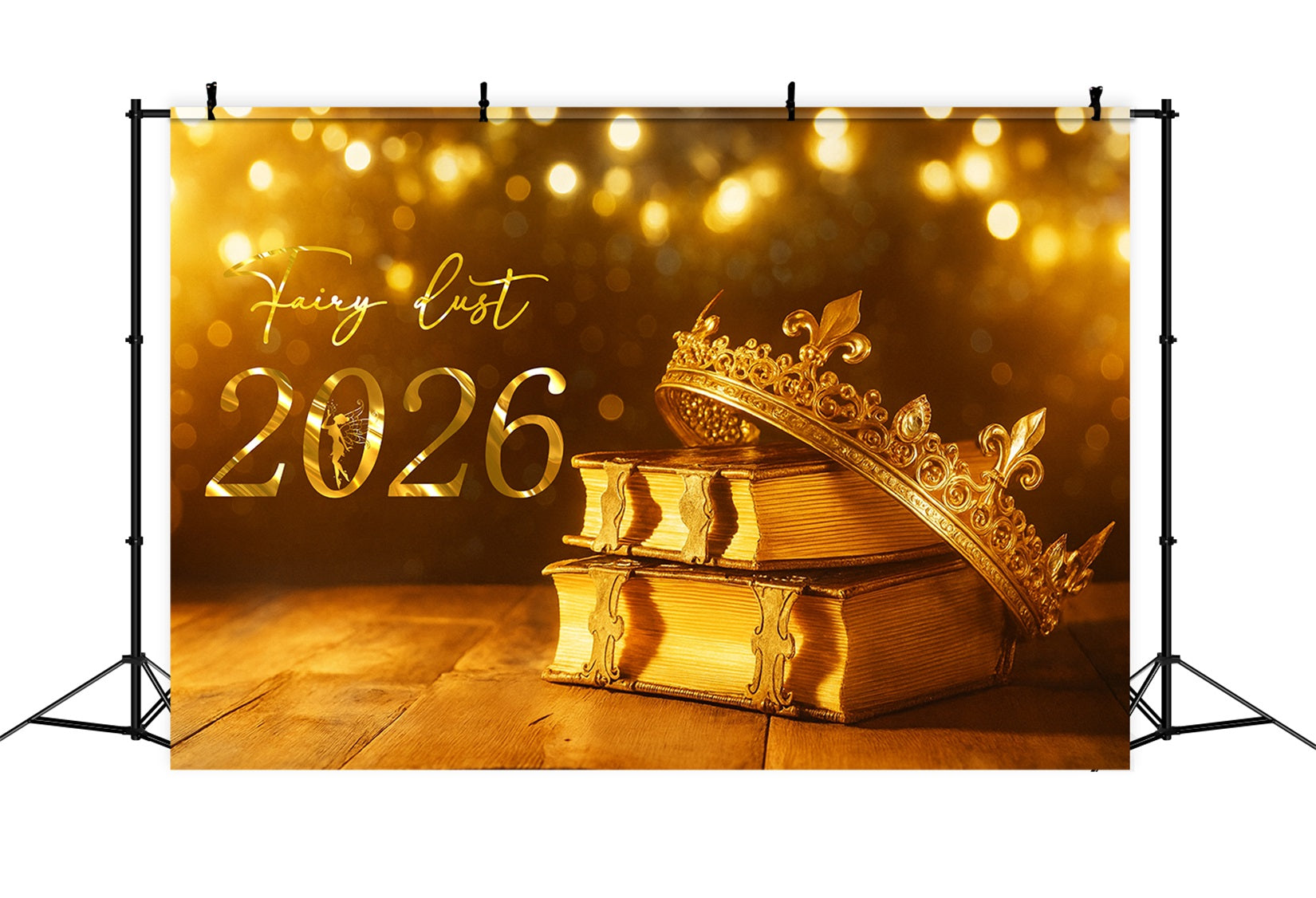 2026 Neujahrs-Hintergrund Goldene Krone Feen-Glanz Neujahrs-Hintergrund LXX510-6