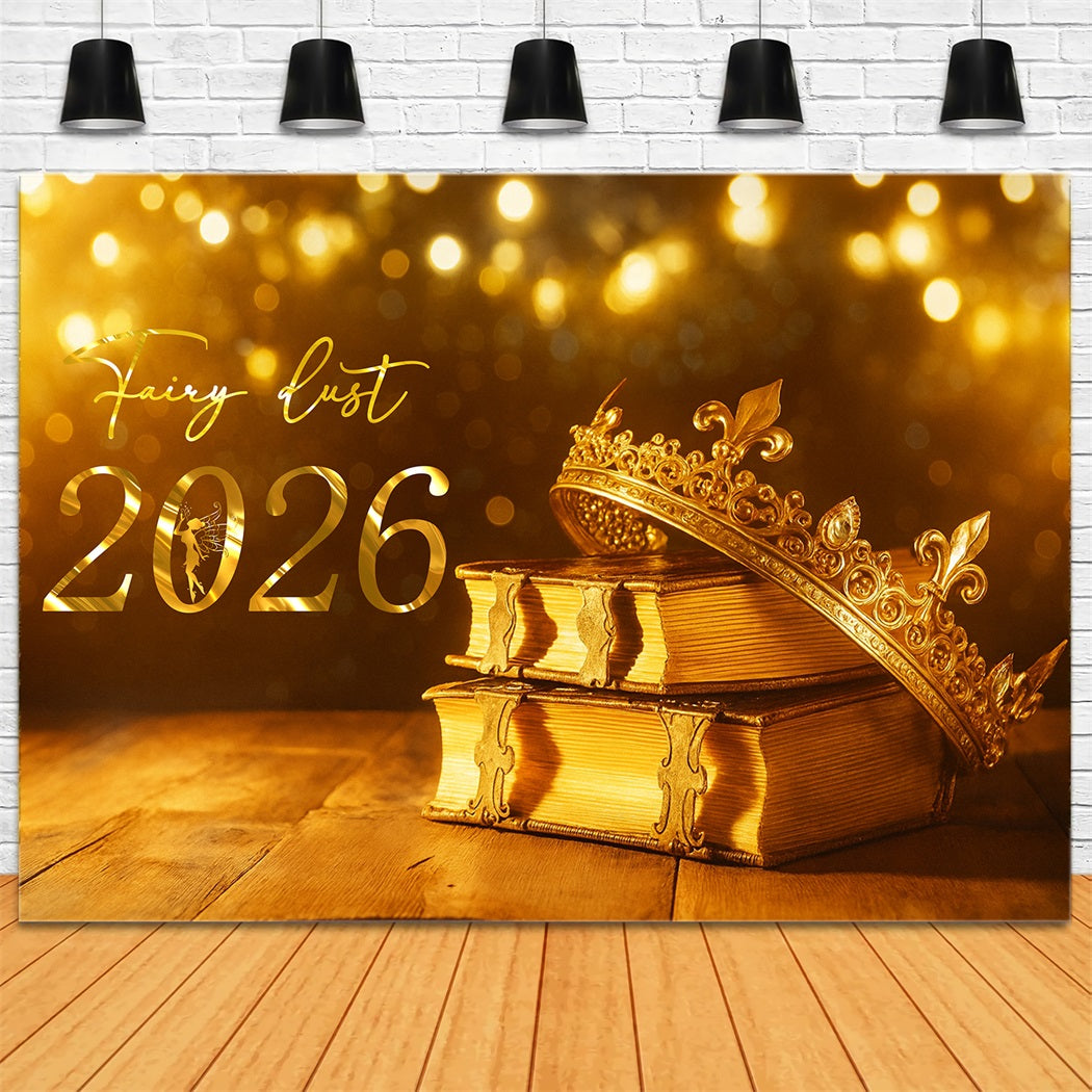 2026 Neujahrs-Hintergrund Goldene Krone Feen-Glanz Neujahrs-Hintergrund LXX510-6