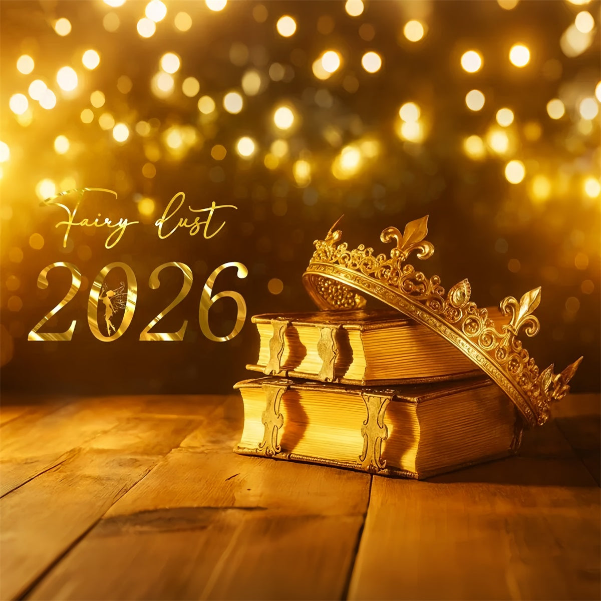 2026 Neujahrs-Hintergrund Goldene Krone Feen-Glanz Neujahrs-Hintergrund LXX510-6