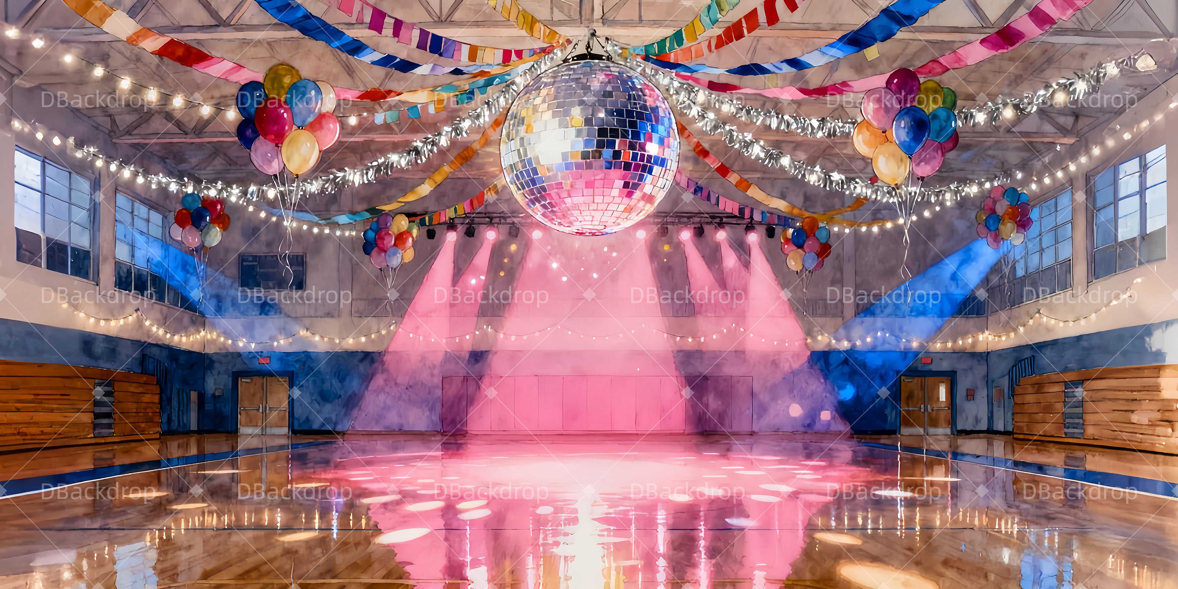Theaterhintergrund Regenbogen-Ballsaal Bühnenhintergrund beim Theater LXX510-T16