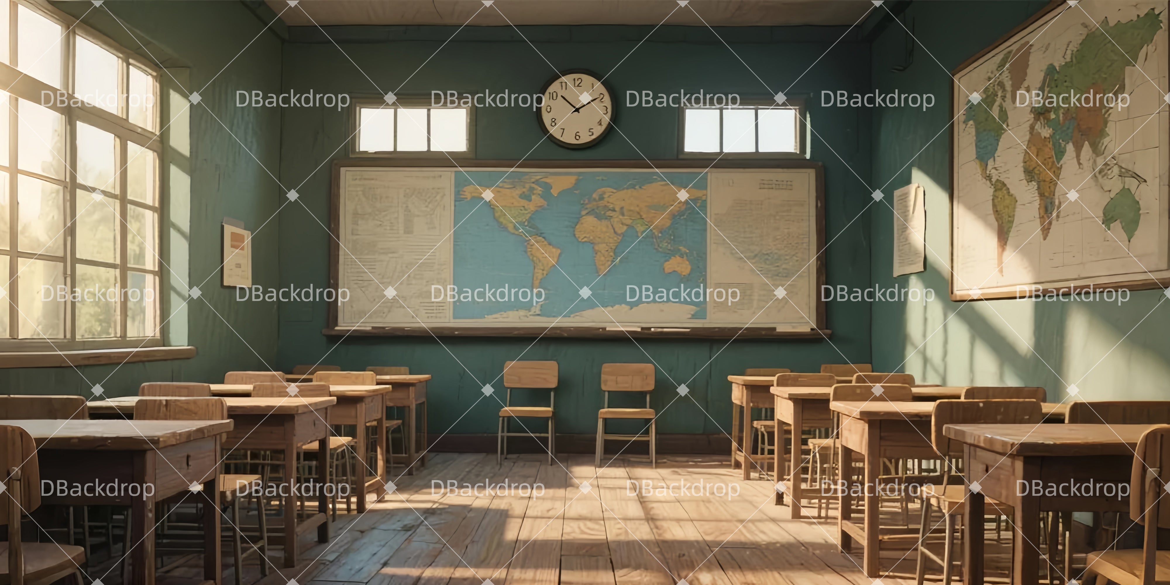 Vintage Theater Backdrop Vintage-Schulklasse Theaterbühnenbau LXX510-T23