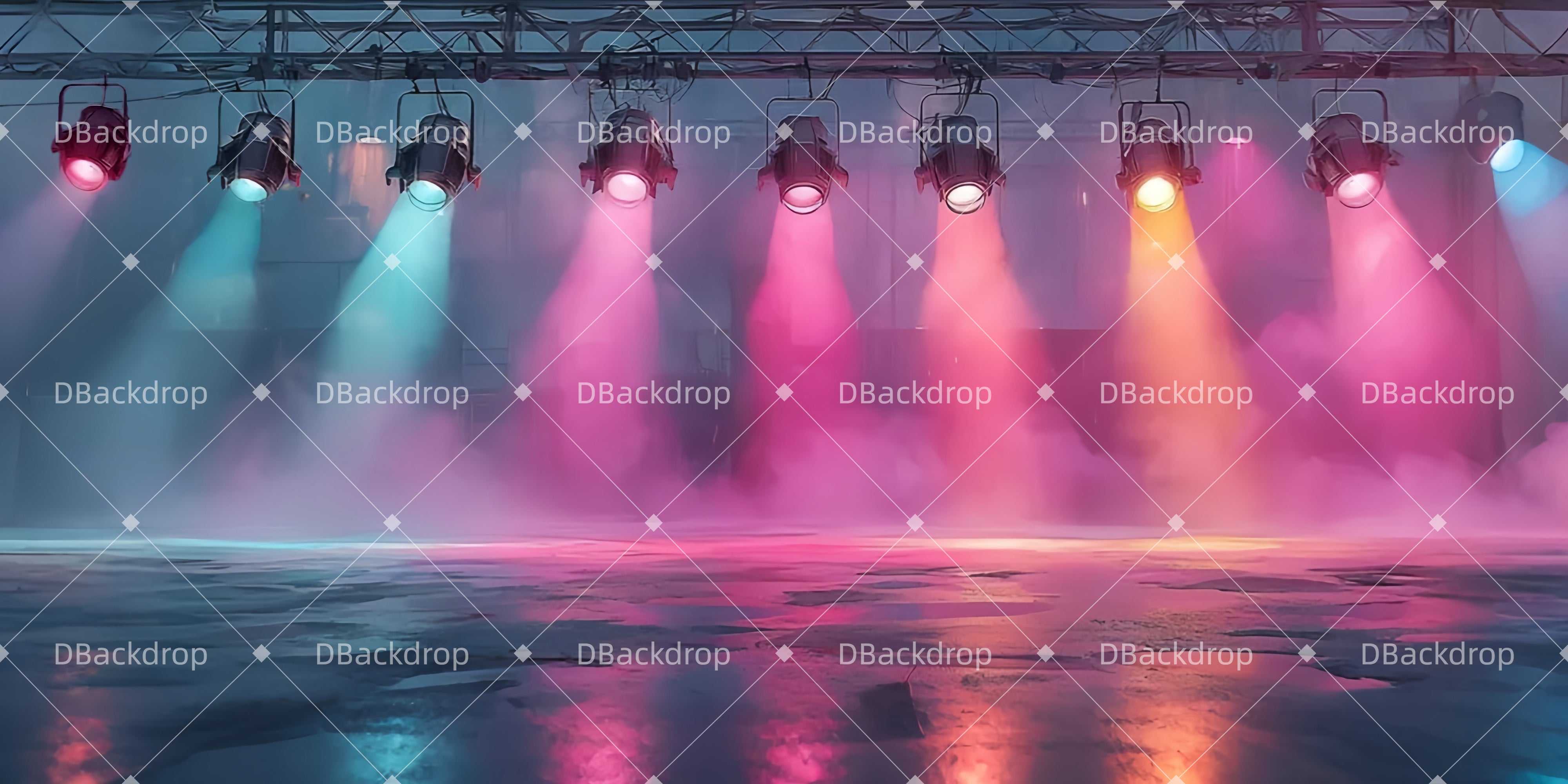 Theaterbühne Vorhang Bunte-Lichter Theater Vorhang auf LXX510-T25