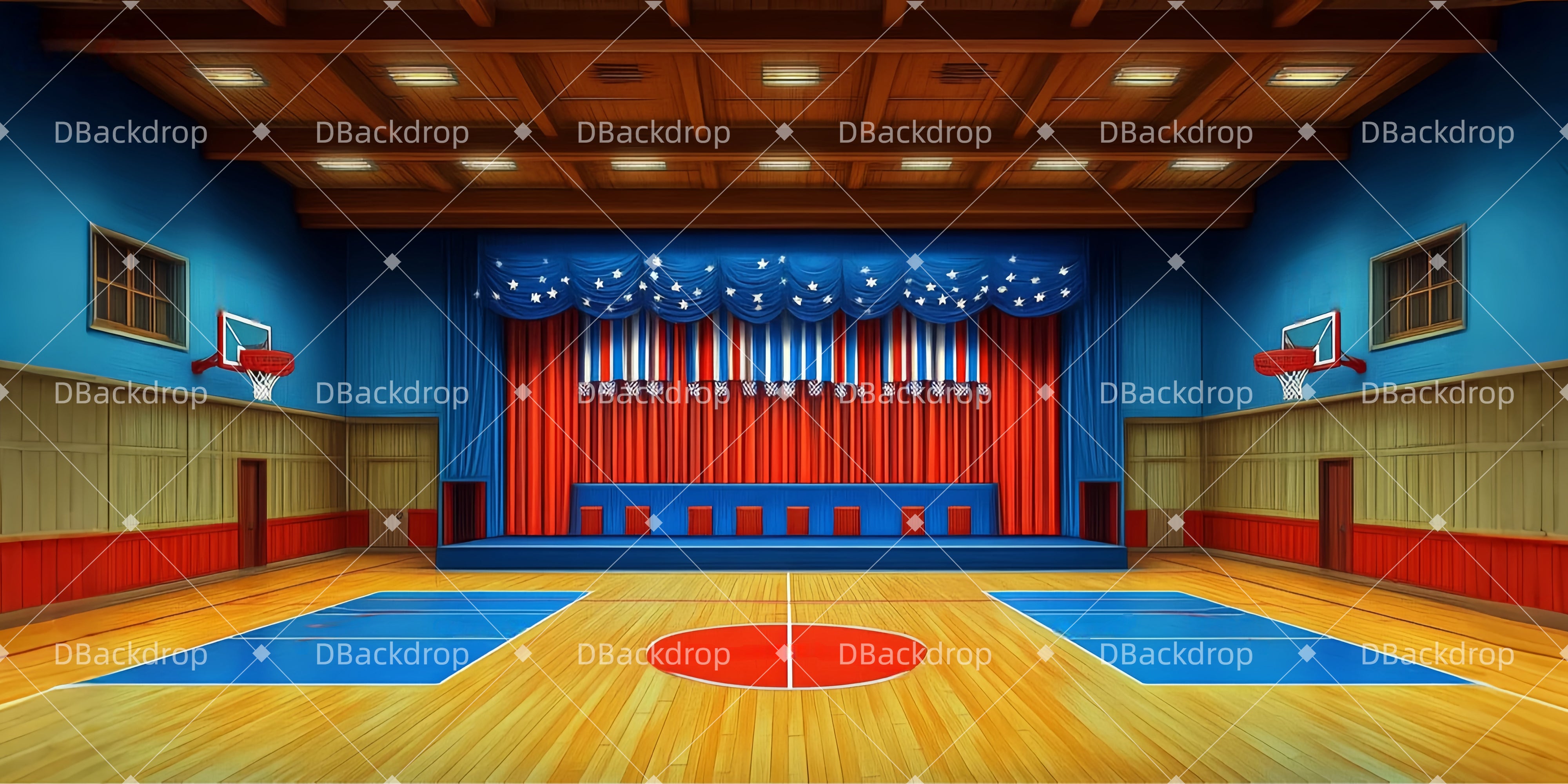 Theater Backdrops Campus-Sporthalle Theater gardinen LXX510-T44