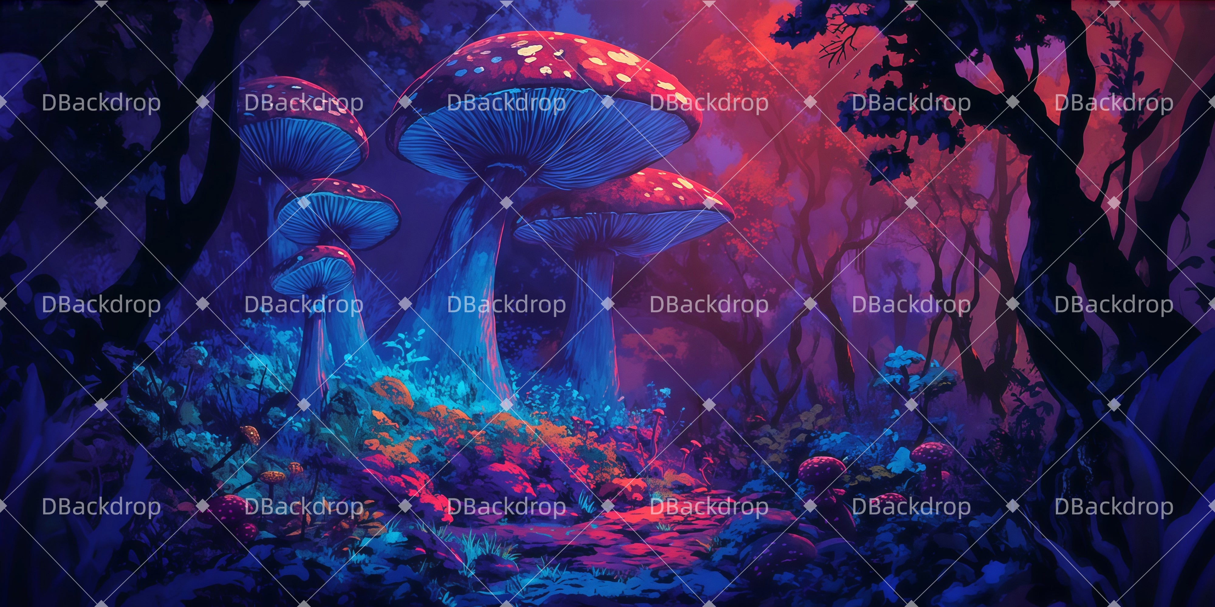 Theater Backdrops Mystischer Pilzwald Theaterbühne mit Vorhang LXX511-T120