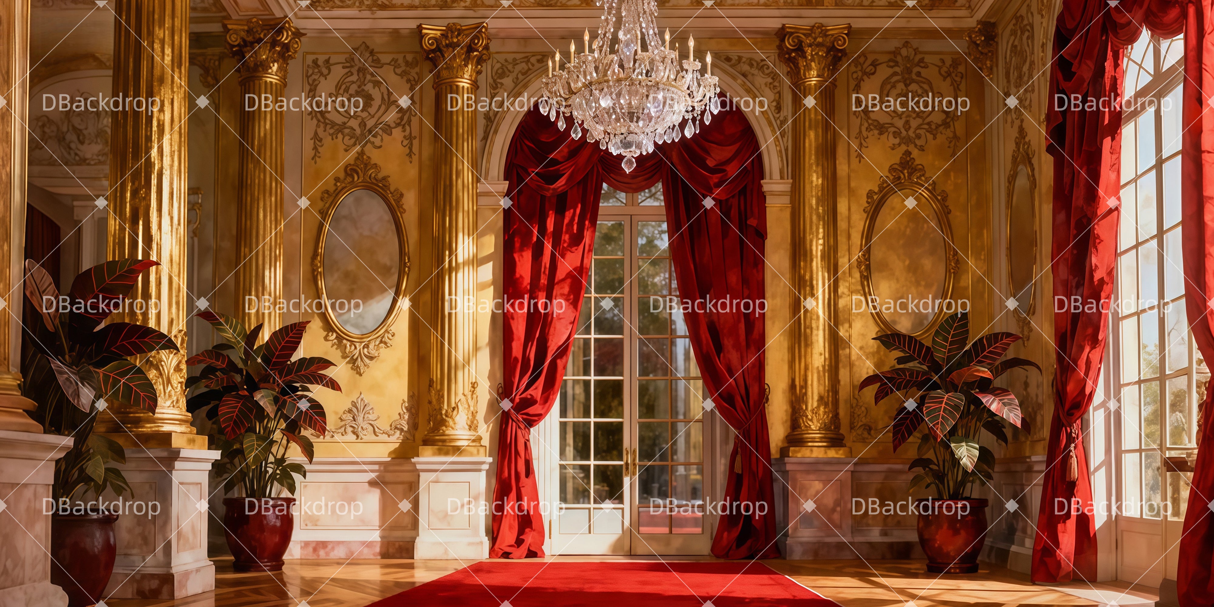 Bühne Theatervorhang Barock-Glamour-Kammer Theatervorhang samt LXX511-T64