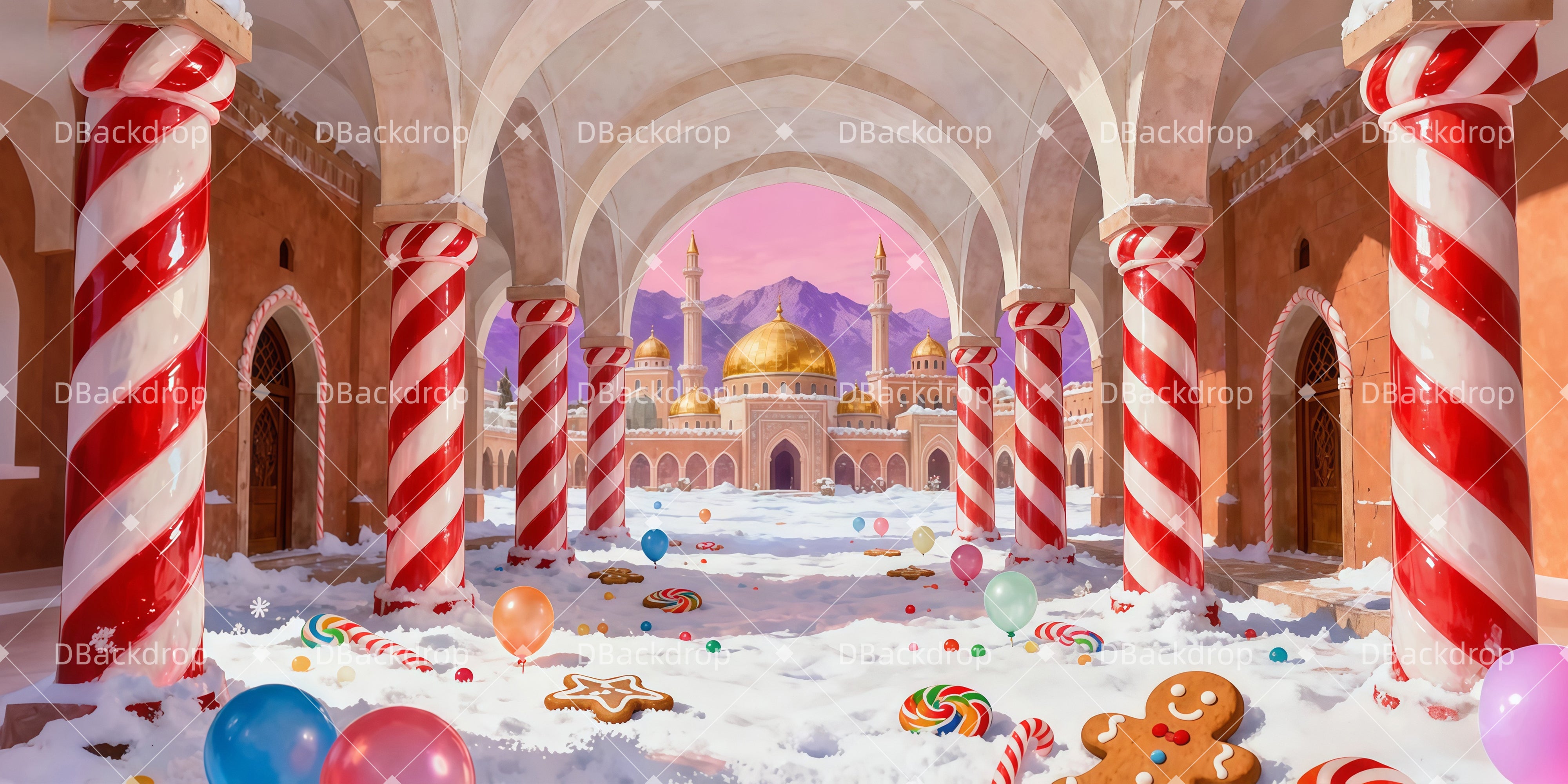 Vintage Theater Backdrop Süßer Winterpalast Theaterbühnenbau LXX511-T85