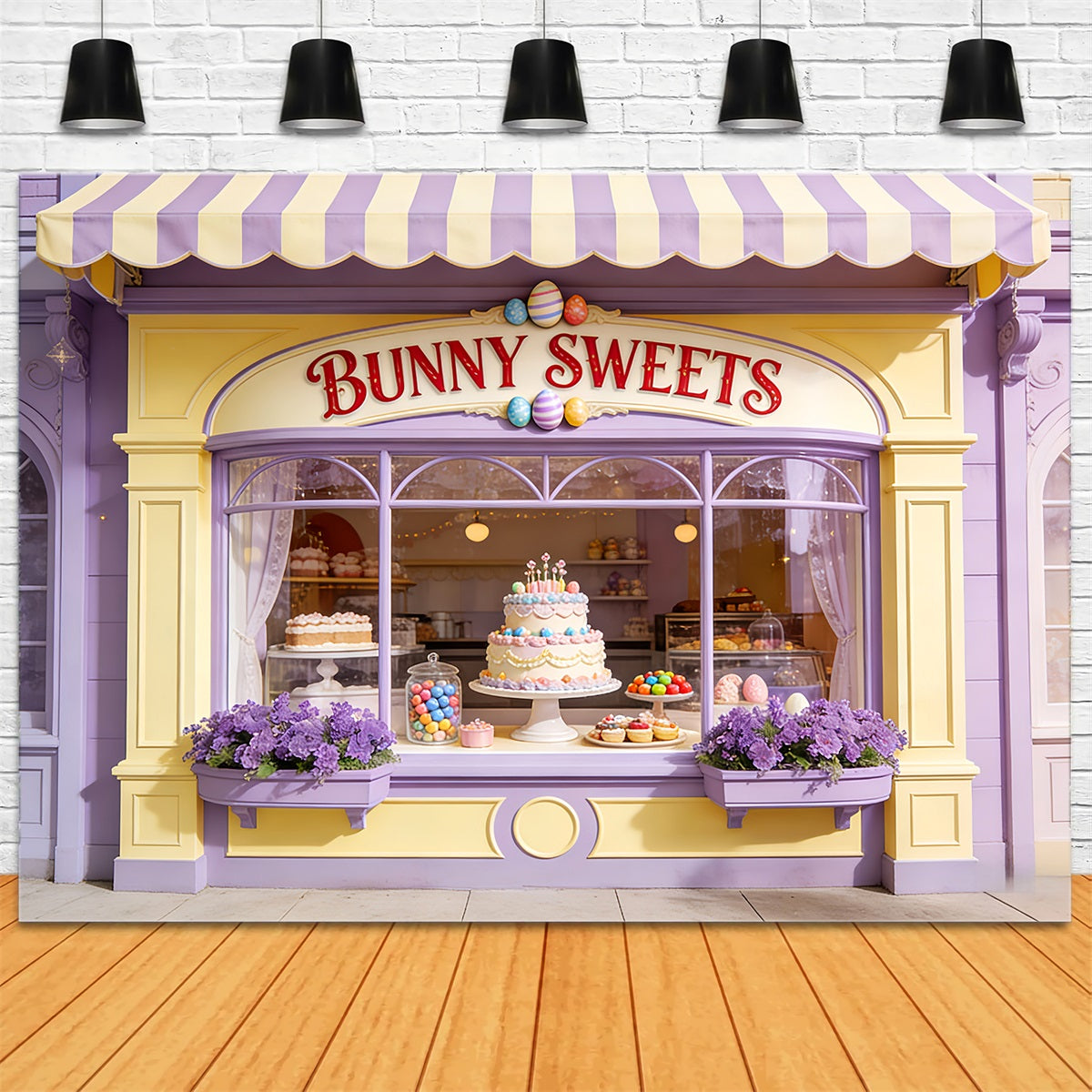 Osterei Hintergrund Hase Süßigkeiten Kuchen Fenster Frohe Ostern Hintergrund LXX512-109