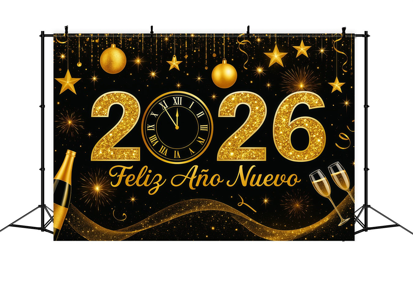 Neujahrshintergrund Goldener Glitzer Countdown Champagner Glitzer Hintergrund LXX512-20