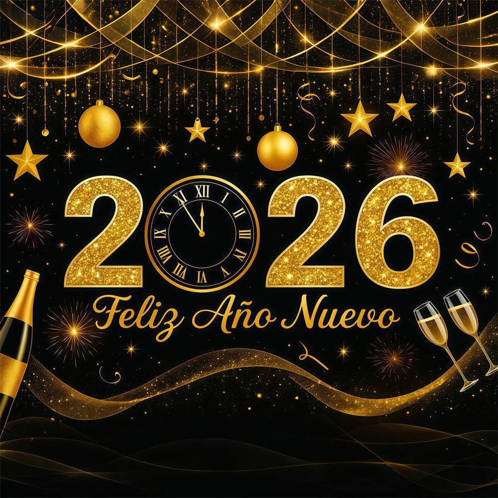 Neujahrshintergrund Goldener Glitzer Countdown Champagner Glitzer Hintergrund LXX512-20