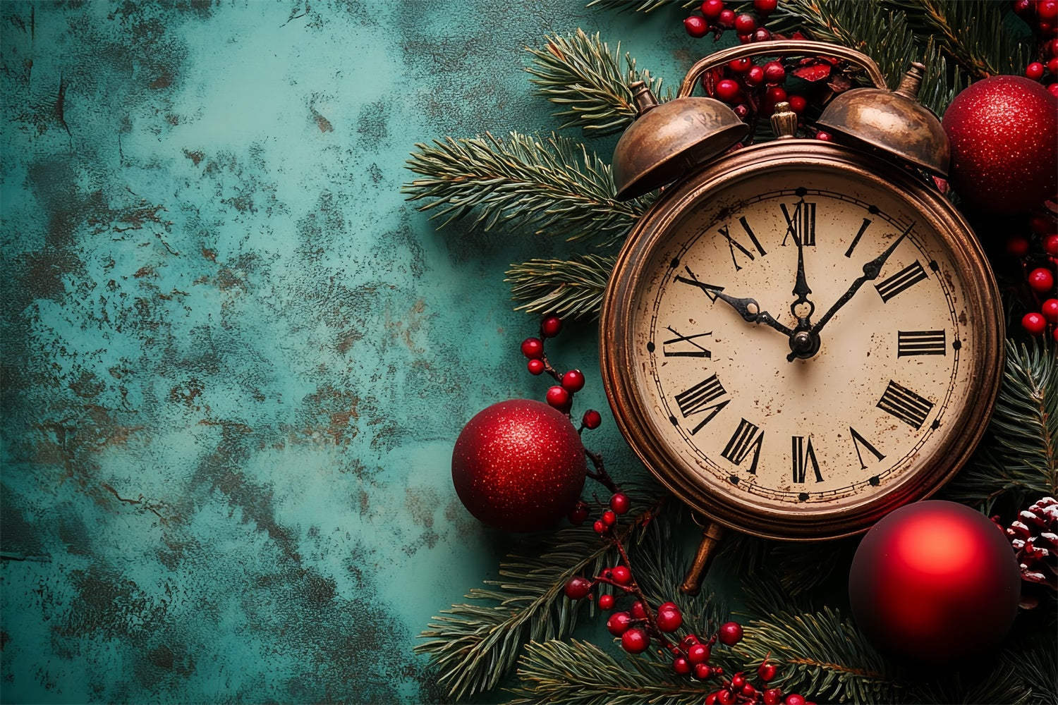 Neujahrs-Hintergrund Vintage Countdown Feiertagsakzente Uhr Foto-Hintergrund LXX512-22