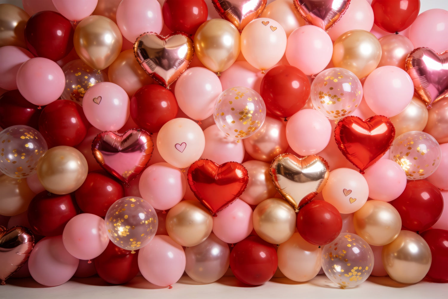 Valentinstag-Hintergrund Roségold-Ballonwand Romantischer Hintergrund LXX512-54