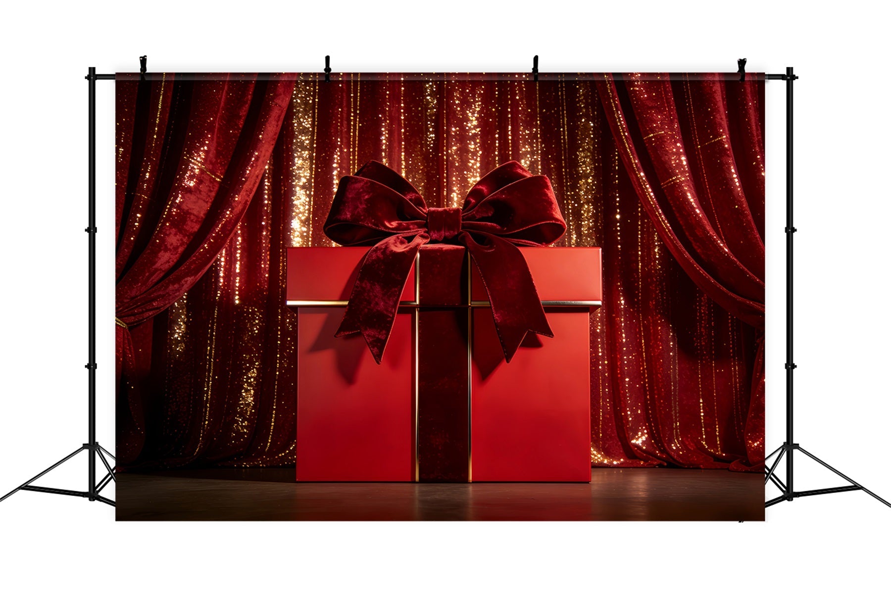 Geschenkbox Valentinstag-Hintergrund Samtvorhang Schleife Bühne Valentinstag-Hintergrund LXX512-88