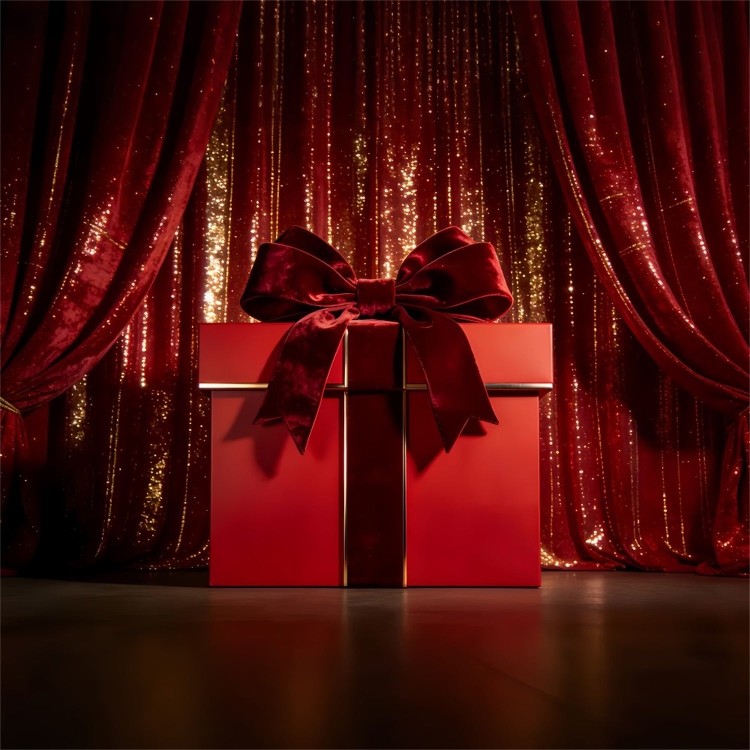 Geschenkbox Valentinstag-Hintergrund Samtvorhang Schleife Bühne Valentinstag-Hintergrund LXX512-88