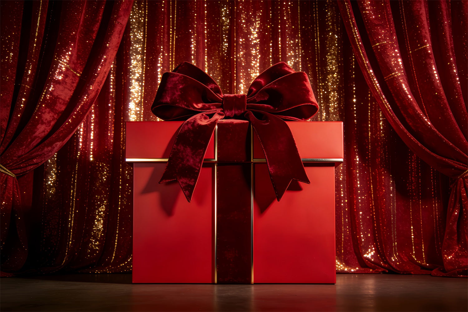 Geschenkbox Valentinstag-Hintergrund Samtvorhang Schleife Bühne Valentinstag-Hintergrund LXX512-88