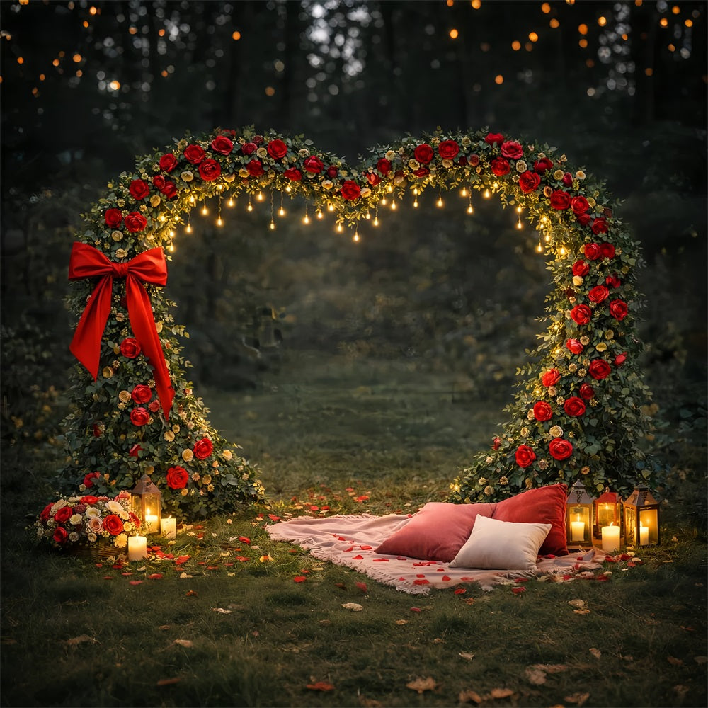 Blumenherz-Hintergrund Garten im Freien Romantik Rote Rosen-Hintergrund LXX512-92
