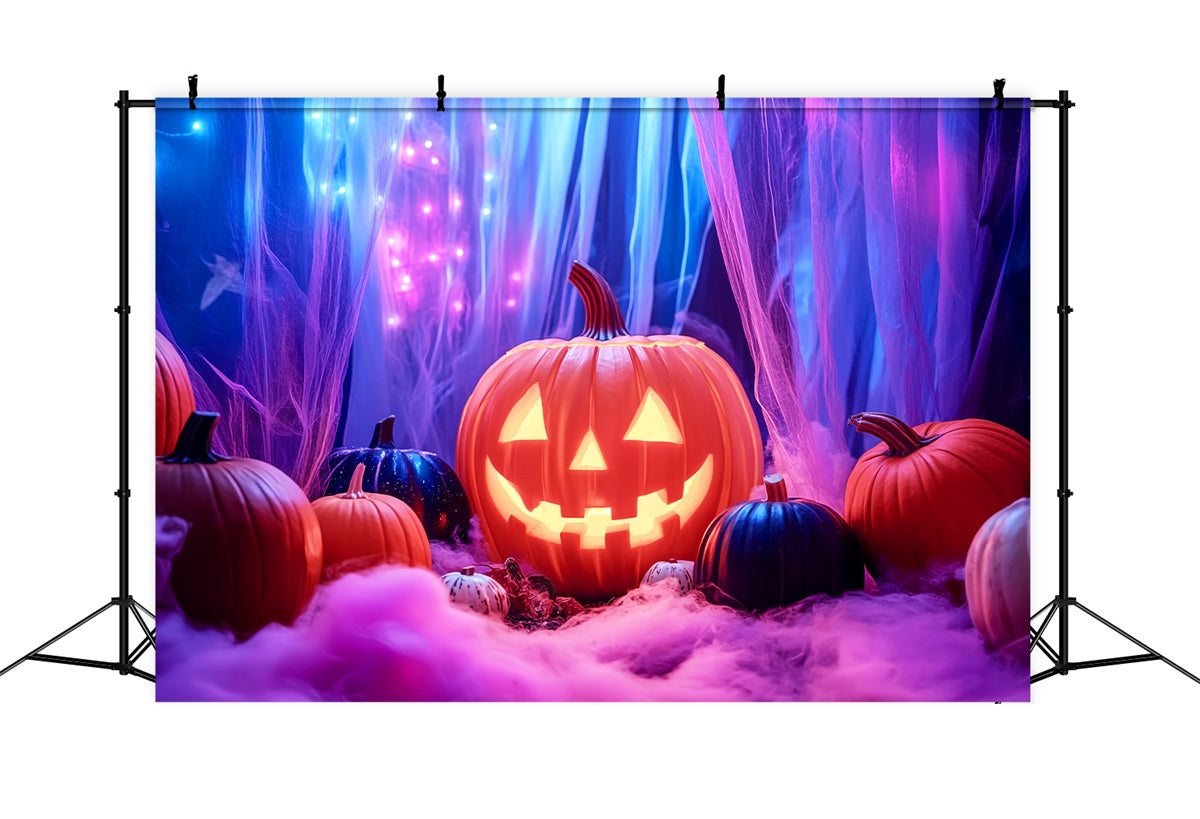 Halloween Fotokulisse Neblige Magische Kürbis Kulisse LXX57-101