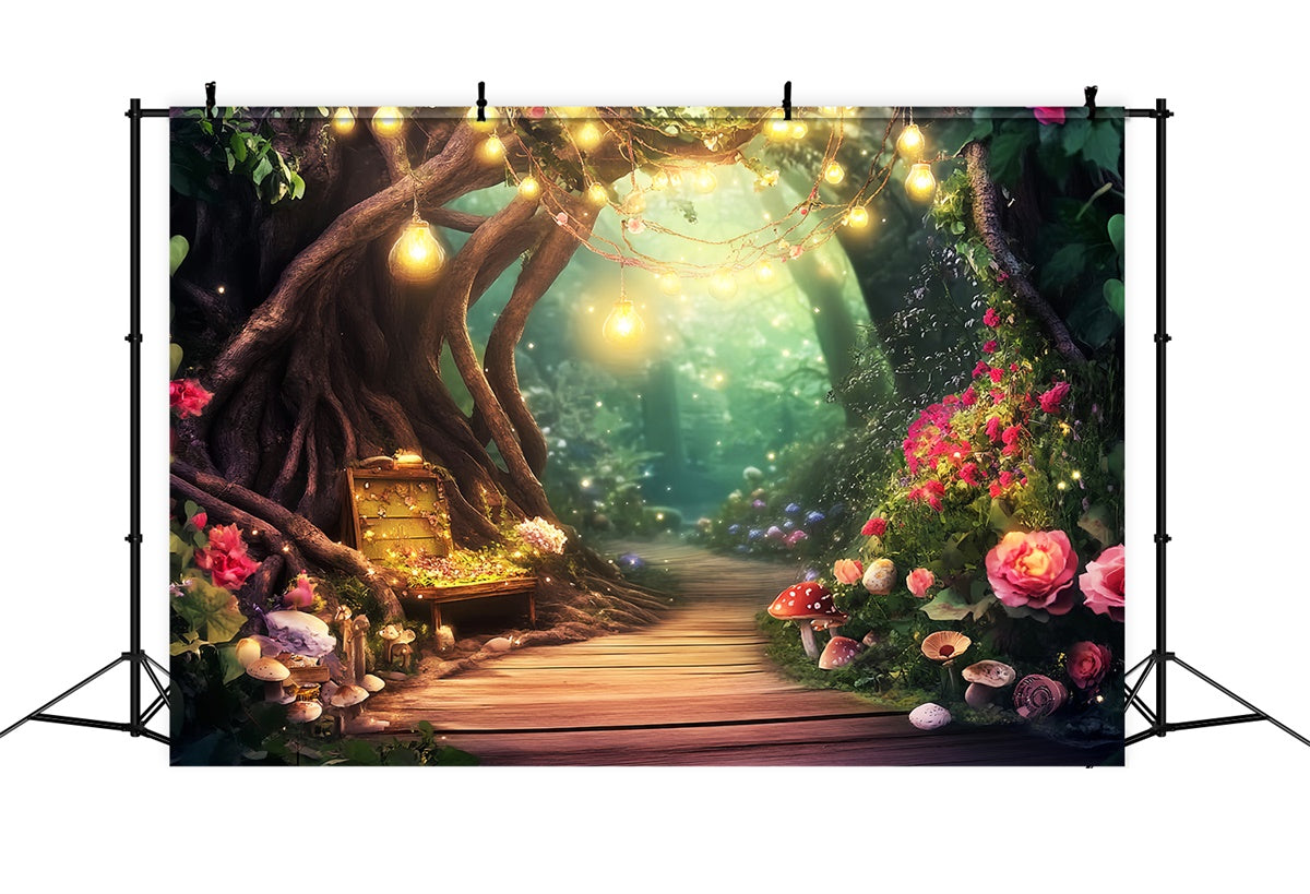 Magischer Wald Backdrop Pilzpfad Glow Backdrop LXX57-117